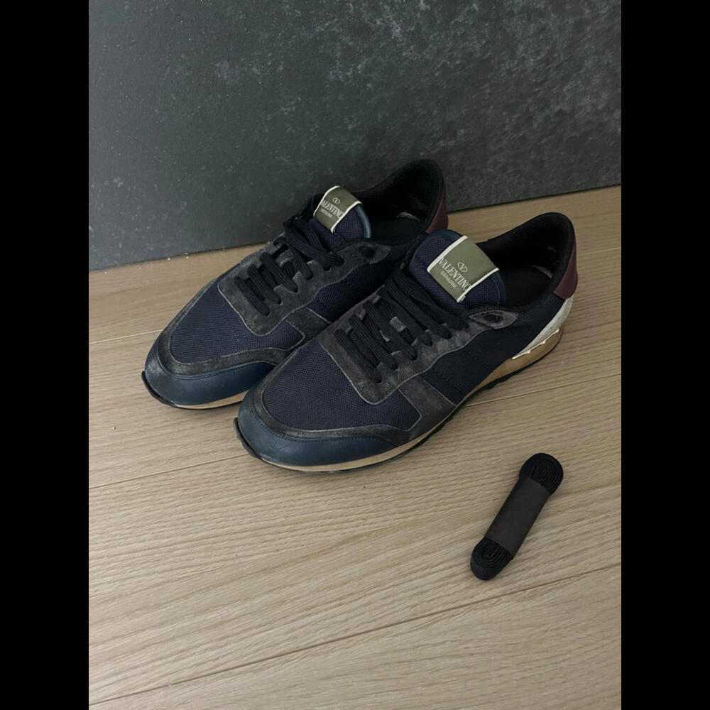 Valentino Garavani Rock Runner Sneakers Dark Blue Mens US Size 11 EUR 45